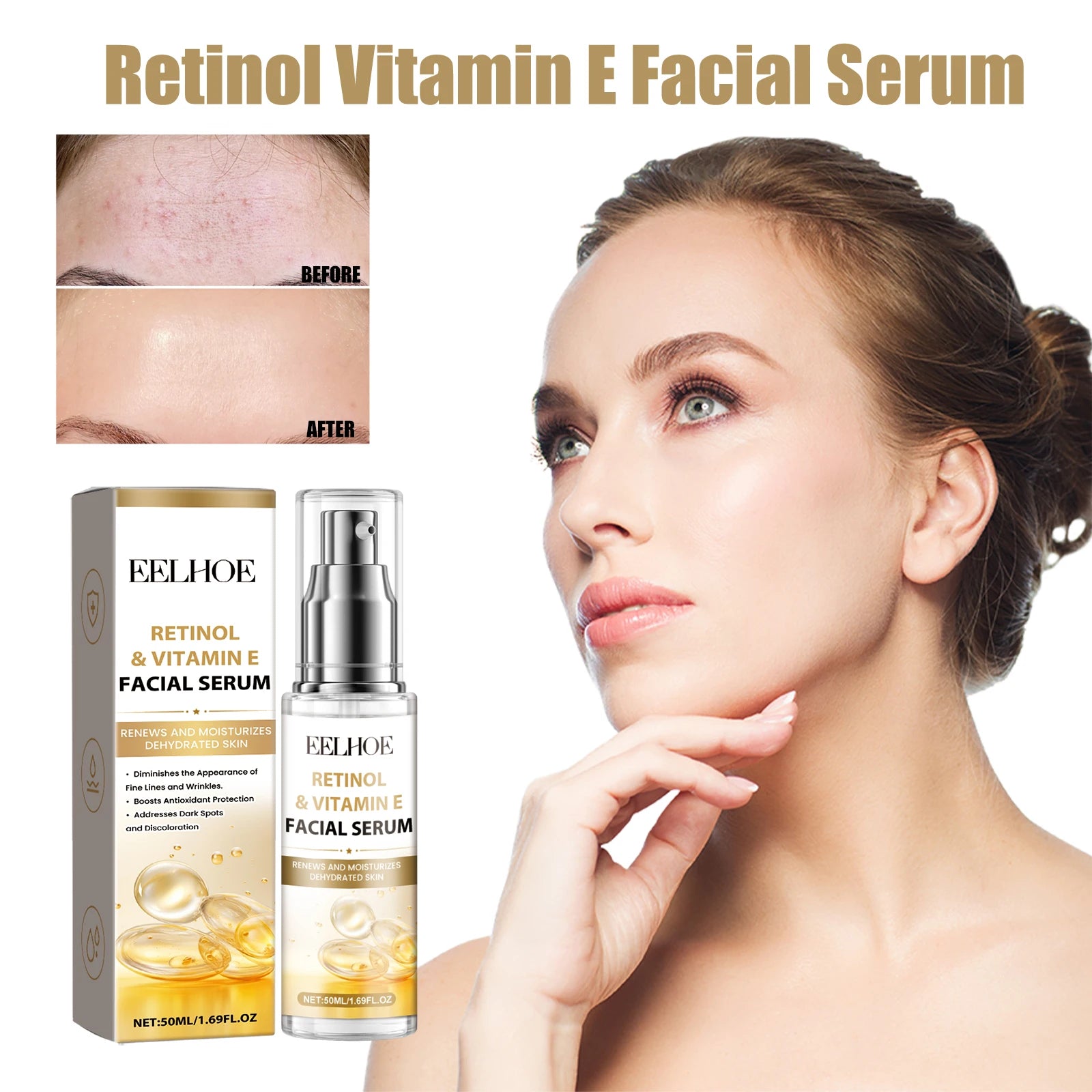 Eelhoe Retinol E Night Facial Essence, Brightening Skin, Moisturizing And Hydrating Essence