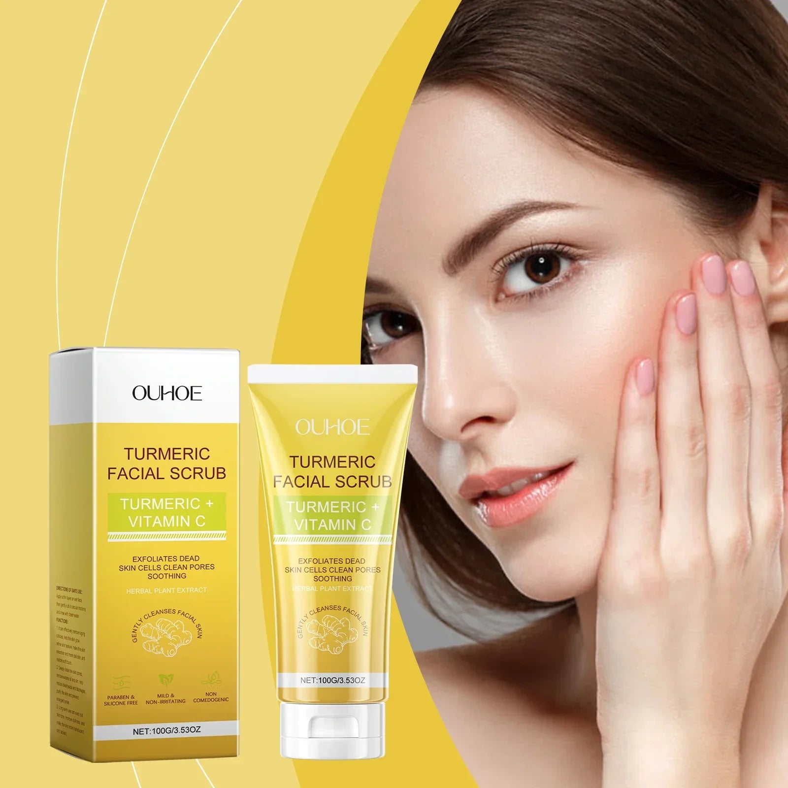 Exfoliating Facial Scrub Peeling Gel Cleaning Face Moisturizing Nourishing  Deep Cleansing  cutin pores Remove Dead Skin