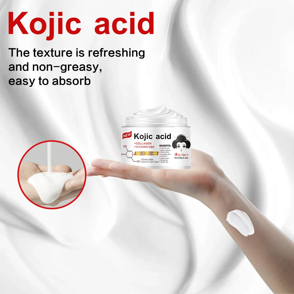 SUYARUN Kojic Acid Serum & Cream Bundle - Brightening Set for Dark Spots, Acne Scars, Anti-Aging | 2-in-1 Skincare Combo.