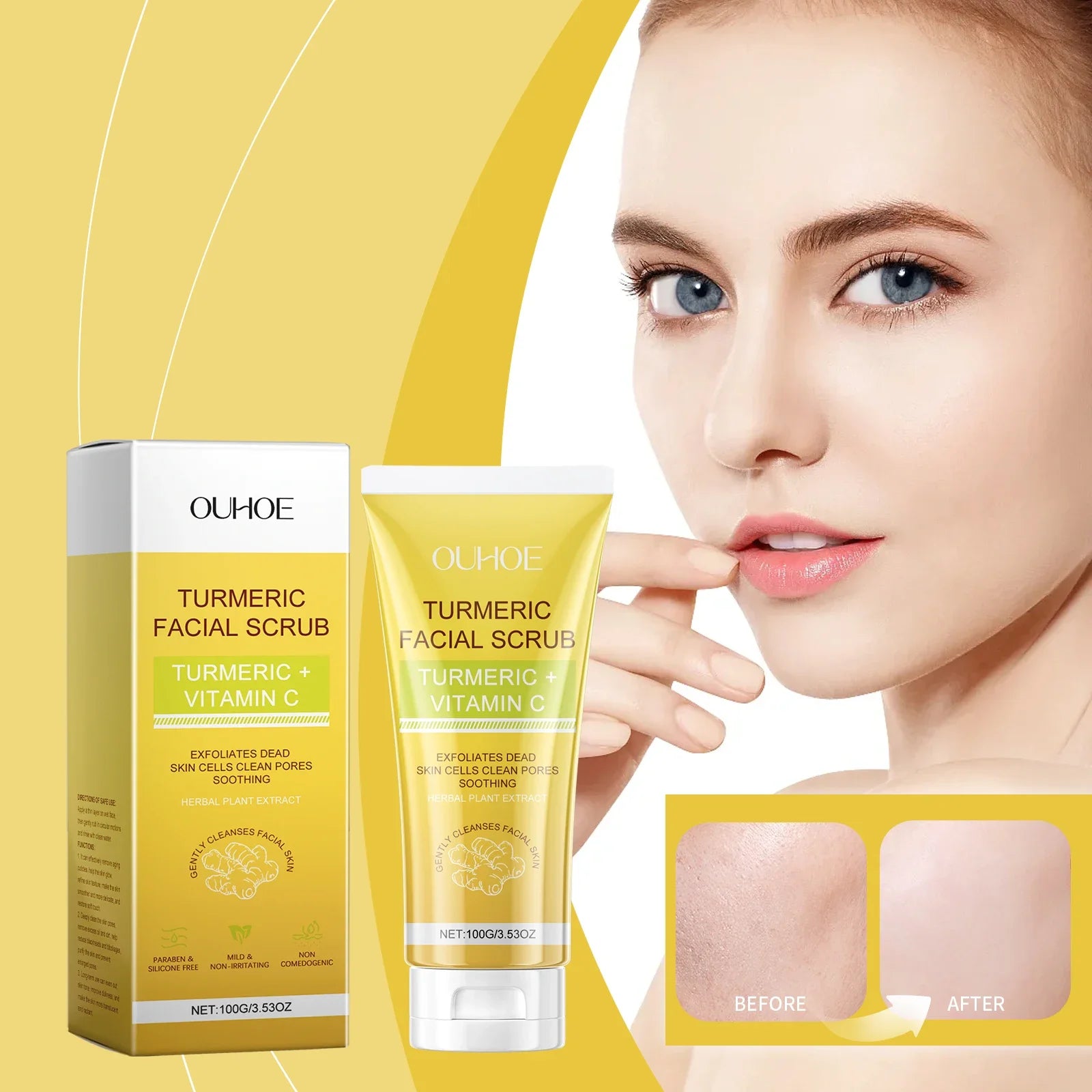 Exfoliating Facial Scrub Peeling Gel Cleaning Face Moisturizing Nourishing  Deep Cleansing  cutin pores Remove Dead Skin